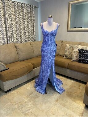 leann formal high slit glitter dress Gold Rhinestones Black Sequined Trumpet Prom Dress main image 0